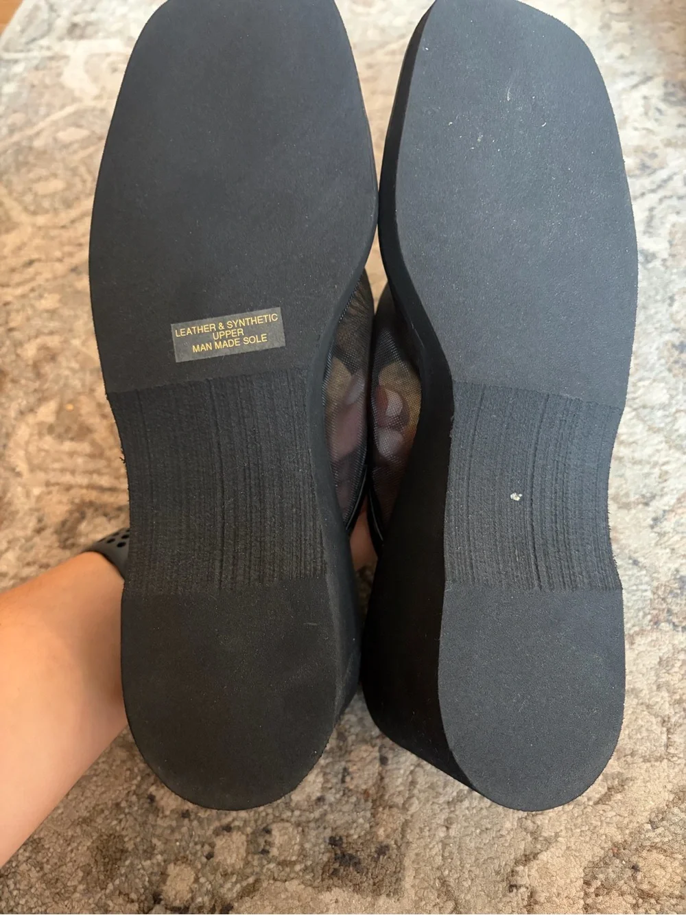 Black Mesh Wedges, size 9.5